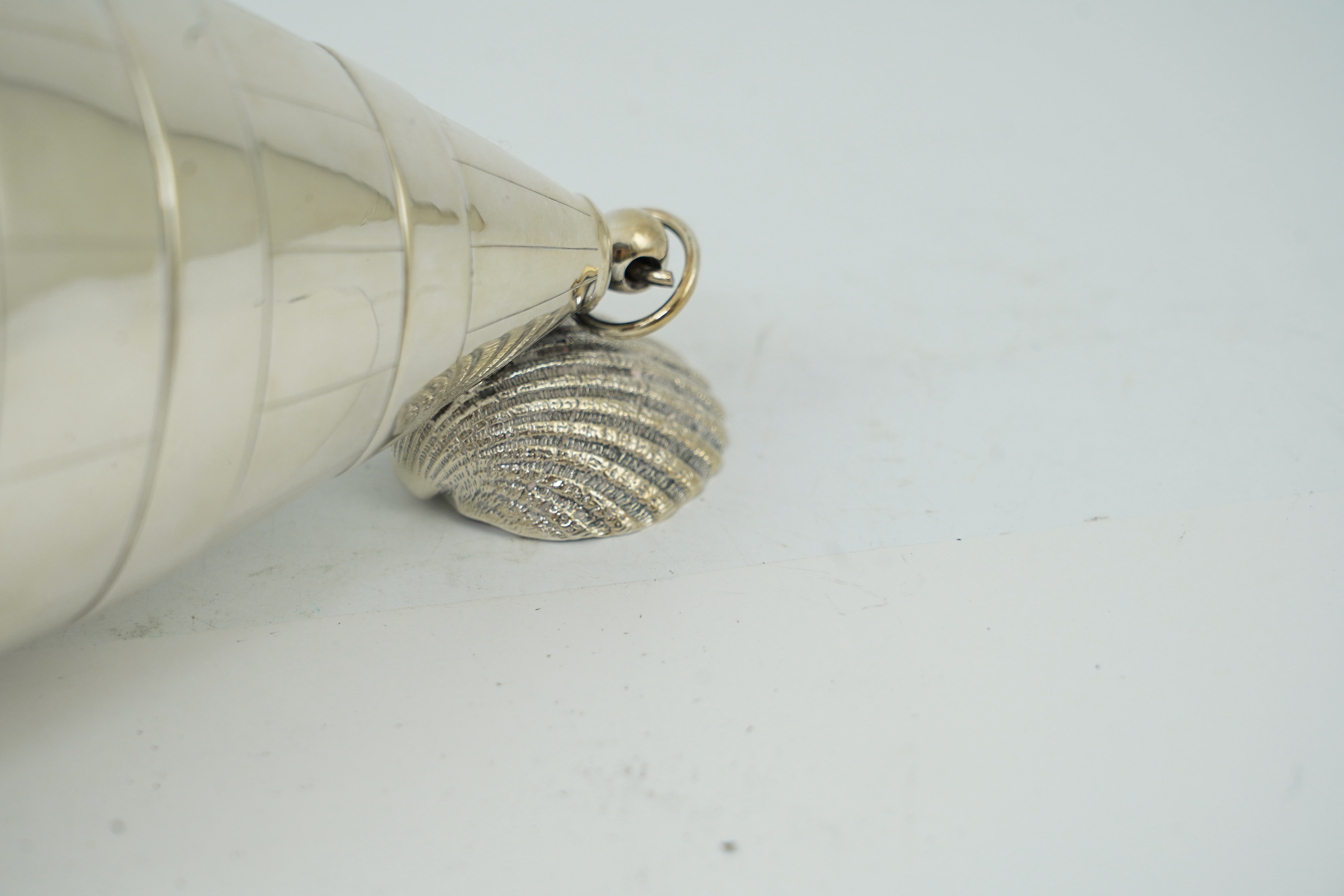 A Victorian novelty silver spoon warmer, modelled as a buoy, by Atkin Brothers